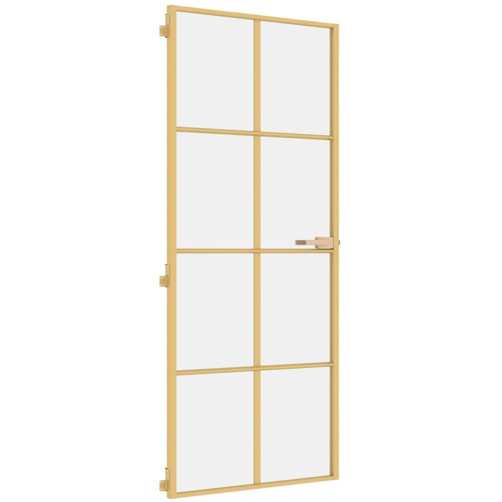 Vidaxl inner door narrow 83x201.5 cm hardened glass and aluminum gold color