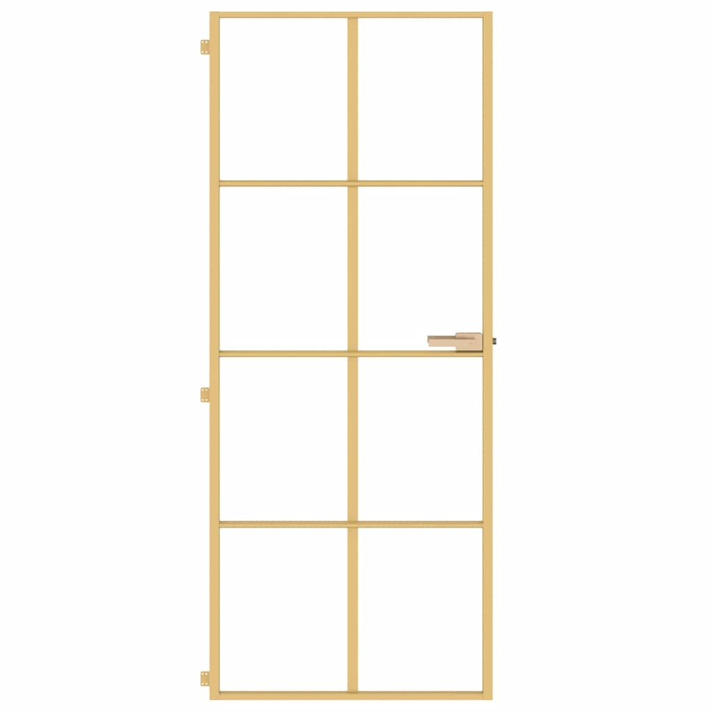 Vidaxx porte intérieure étroite 83x201,5 cm verre trempé et aluminium couleur or