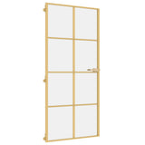 Vidaxx porte intérieure étroite 93x201,5 cm verre trempé et aluminium couleur or