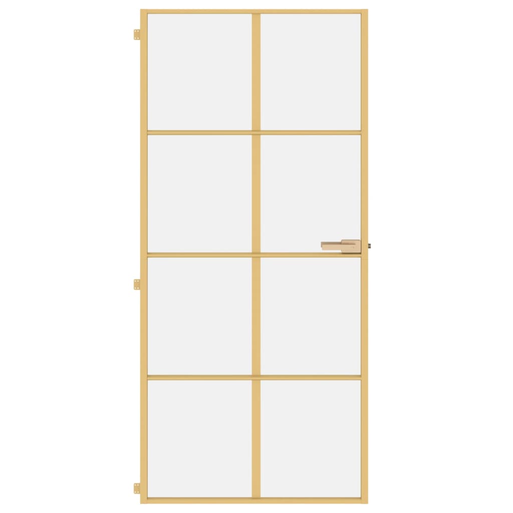 Vidaxx porte intérieure étroite 93x201,5 cm verre trempé et aluminium couleur or