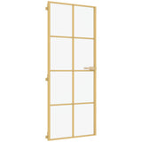 Vidaxx porte intérieure étroite 83x201,5 cm verre trempé et aluminium couleur or