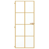 Vidaxx porte intérieure étroite 83x201,5 cm verre trempé et aluminium couleur or