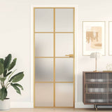 Vidaxx porte intérieure étroite 83x201,5 cm verre trempé et aluminium couleur or