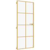 Vidaxx porte intérieure étroite 93x201,5 cm verre trempé et aluminium couleur or