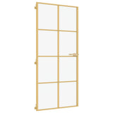 Vidaxx porte intérieure étroite 93x201,5 cm verre trempé et aluminium couleur or
