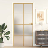 Vidaxx porte intérieure étroite 93x201,5 cm verre trempé et aluminium couleur or