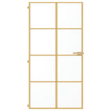 Vidaxl Porte intérieure étroite 102.5x201,5 cm en verre durci et or en aluminium