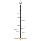 VidaXL décoration de Noël sapin de Noël avec socle en bois 120 cm métal noir