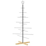 VidaXL décoration de Noël sapin de Noël avec socle en bois 150 cm métal noir
