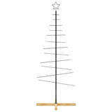 VidaXL décoration de Noël sapin de Noël avec socle en bois 150 cm métal noir