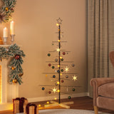 VidaXL décoration de Noël sapin de Noël avec socle en bois 150 cm métal noir