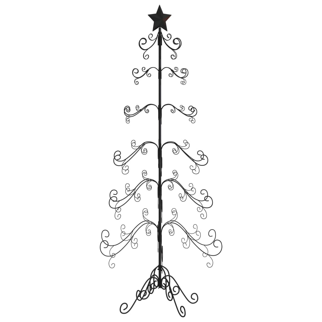 Vidaxl Christmas Decoration Tree de Noël 215 cm Métal noir