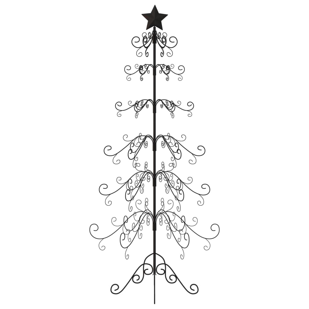 Vidaxl Decoración de Navidad Árbol de Navidad 215 cm de metal negro