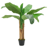 Vidaxl planta artificial Árbol de plátano 9 hojas de 120 cm verde