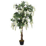 Vidaxl Artificial Plant Wisteria 840 lämnar 120 cm grönt och vitt