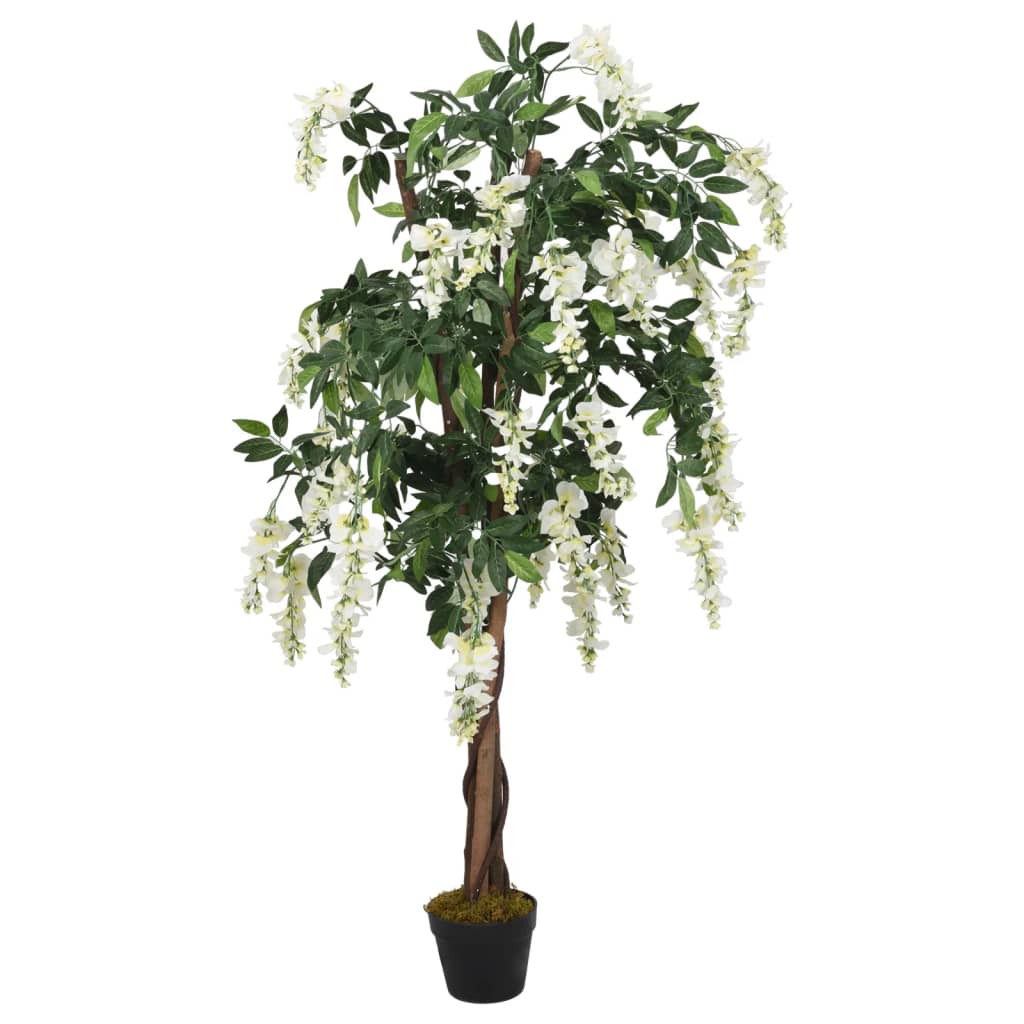 VidaXL plante artificielle glycine 840 feuilles 120 cm vert et blanc