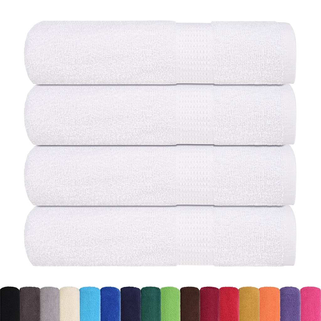 Brisače za kopeli vidaxl 4 pcs 100x150 cm 360 g m² 100% bombažne bele