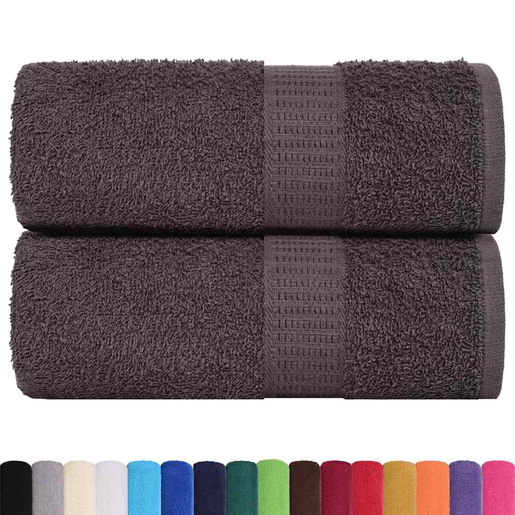 VidaXL serviettes invités 2 pcs 30x50cm 360g m² 100% coton anthracite