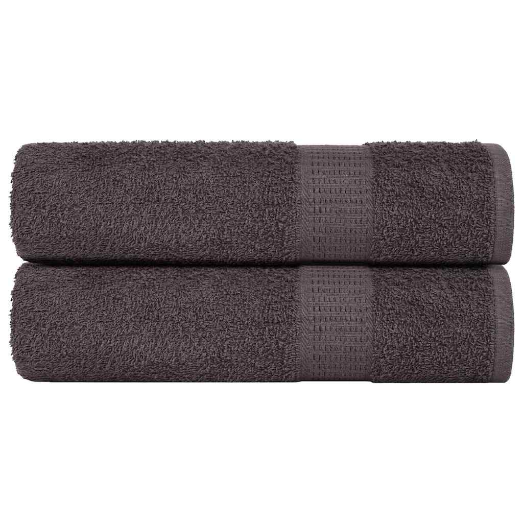 Serviettes de bain vidaxl 2 ST 100x150 cm 360 g m² 100% coton anthracite