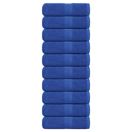 VidaXL serviettes invités 10 pcs 30x50 cm 360 g m² 100% coton bleu