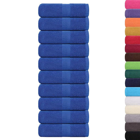 VidaXL serviettes invités 10 pcs 30x50 cm 360 g m² 100% coton bleu
