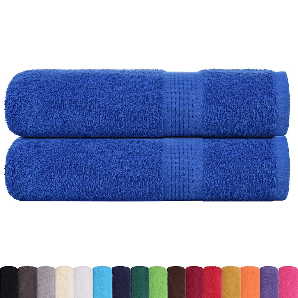 Serviettes de douche vidaxl 2 st 70x140 cm 360 g m² 100% coton bleu