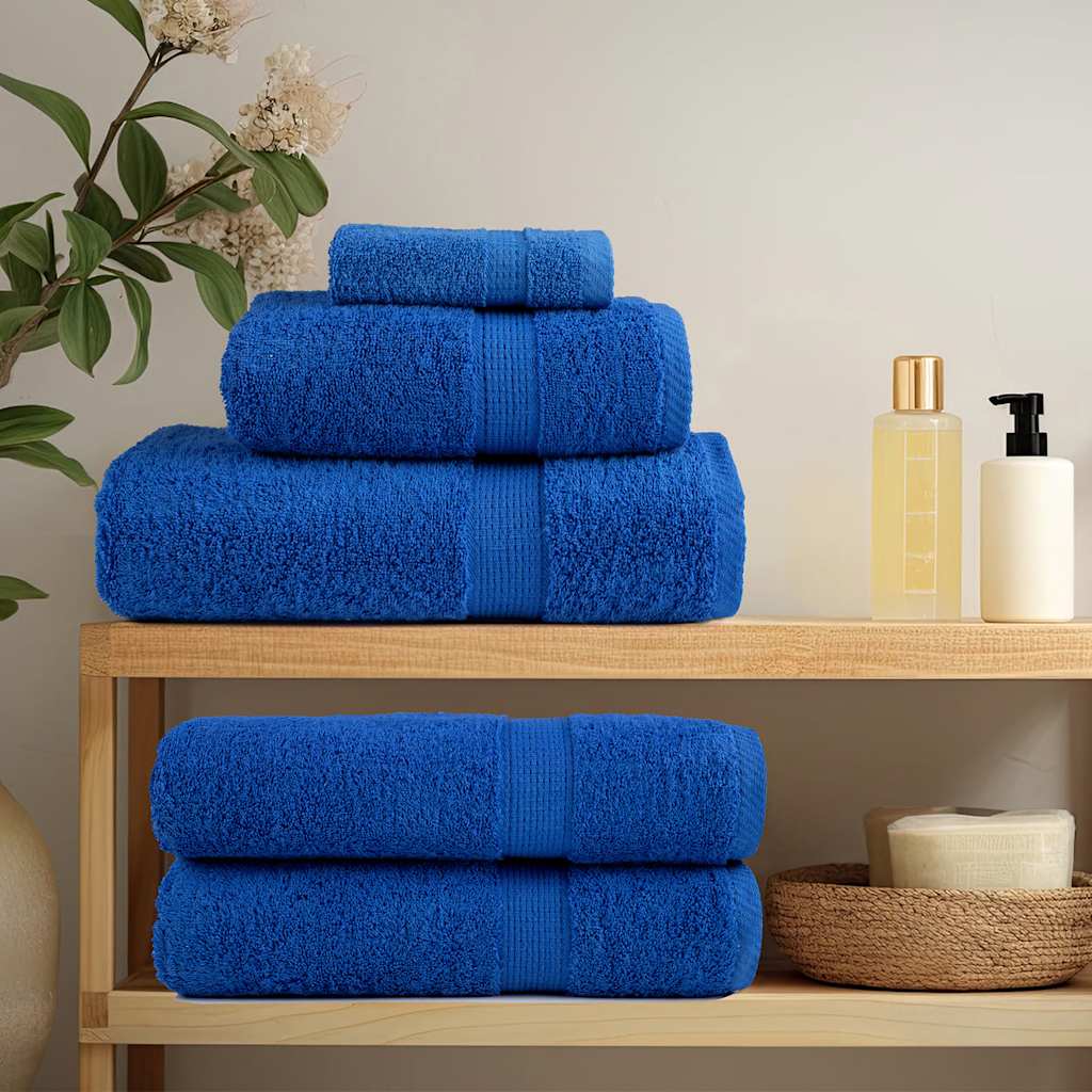 Serviettes de douche vidaxl 2 st 70x140 cm 360 g m² 100% coton bleu