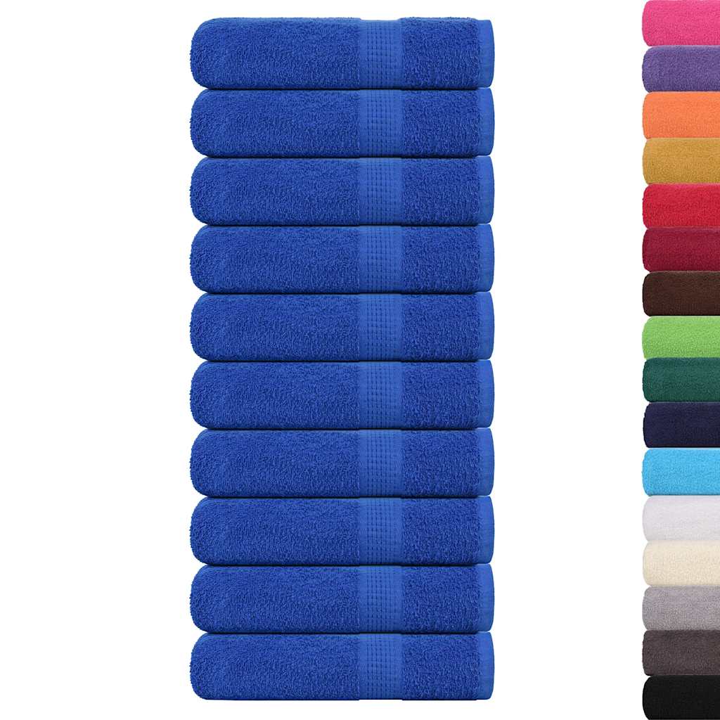 Serviettes de douche vidaxl 10 st 70x140 cm 360 g m² 100% coton bleu