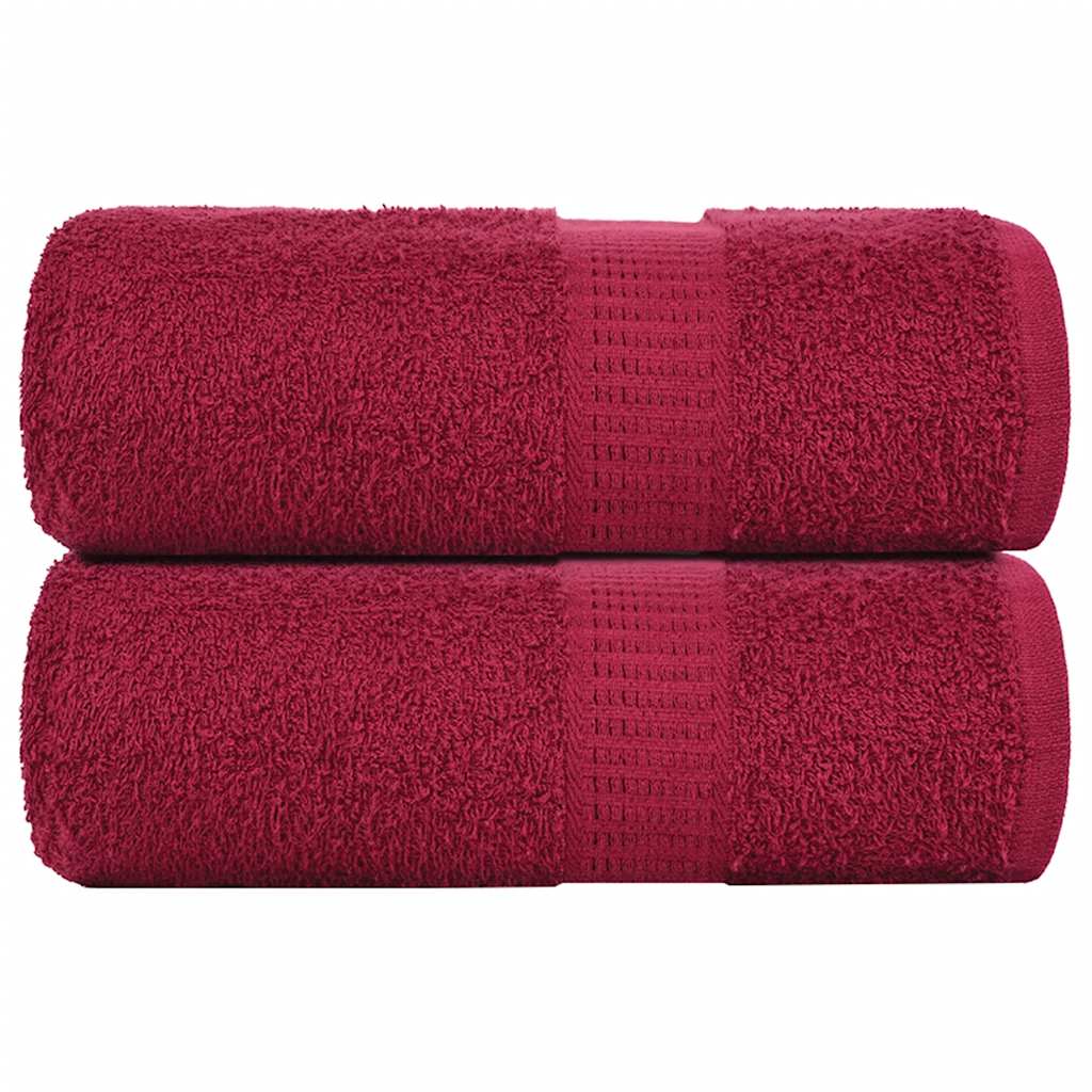 VidaXL serviettes invités 2 pcs 30x50 cm 360 g m² 100% coton rouge bordeaux