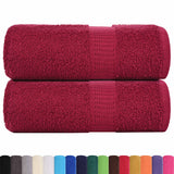 VidaXL serviettes invités 2 pcs 30x50 cm 360 g m² 100% coton rouge bordeaux