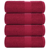 VidaXL serviettes invités 4 pcs 30x50 cm 360 g m² 100% coton rouge bordeaux