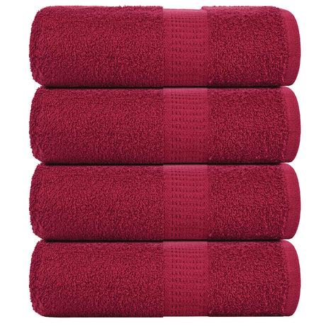 VidaXL serviettes invités 4 pcs 30x50 cm 360 g m² 100% coton rouge bordeaux