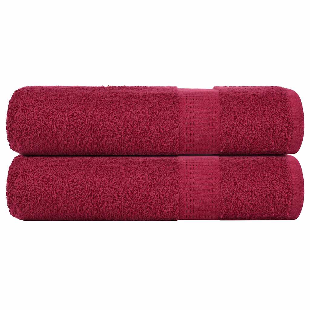Vidaxx serviettes 2 pcs 50x100 cm 360 g m² 100% coton rouge bordeaux