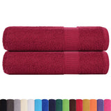 Vidaxx serviettes 2 pcs 50x100 cm 360 g m² 100% coton rouge bordeaux