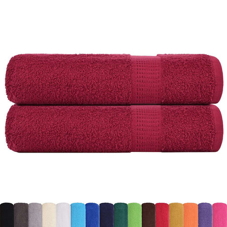 Vidaxx serviettes 2 pcs 50x100 cm 360 g m² 100% coton rouge bordeaux