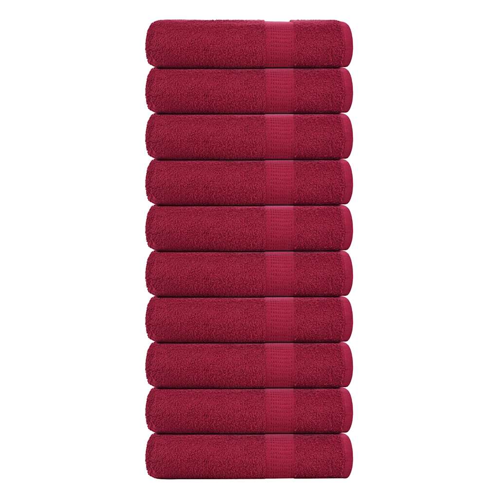 Vidaxx serviettes 10 pcs 50x100 cm 360 g m² 100% coton rouge bordeaux