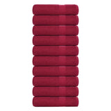 Vidaxx serviettes 10 pcs 50x100 cm 360 g m² 100% coton rouge bordeaux
