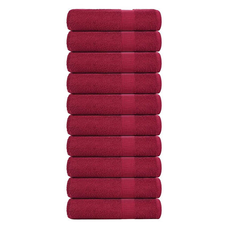 Vidaxx serviettes 10 pcs 50x100 cm 360 g m² 100% coton rouge bordeaux