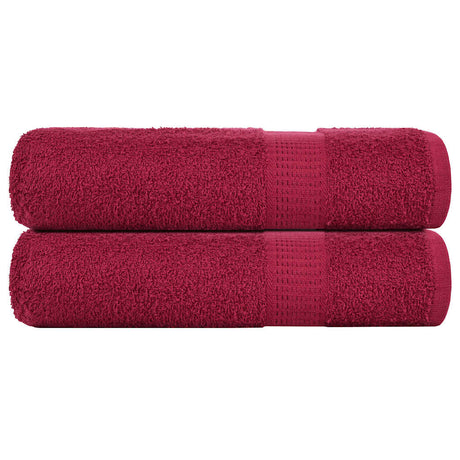 Vidaxx serviettes de douche 2 pcs 70x140cm 360g m² 100% coton rouge bordeaux