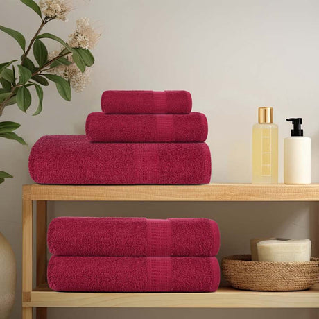 Vidaxx serviettes de douche 2 pcs 70x140cm 360g m² 100% coton rouge bordeaux