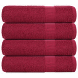 Toallas de ducha Vidaxl 4 ST 70x140cm 360g m² 100% Algodón Borgoña Rojo