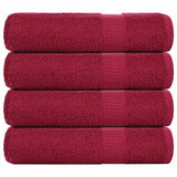Vidaxx serviettes de douche 4 pcs 70x140cm 360g m² 100% coton rouge bordeaux