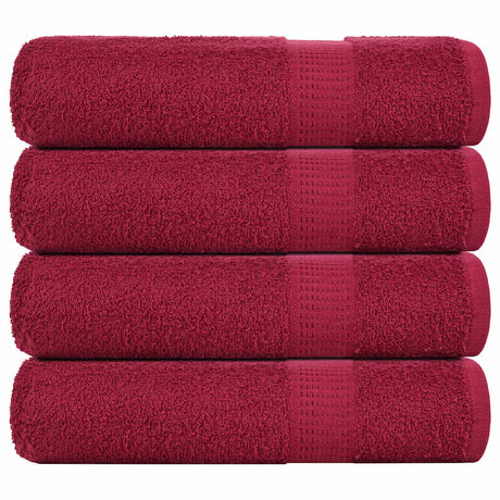 Vidaxx serviettes de douche 4 pcs 70x140cm 360g m² 100% coton rouge bordeaux