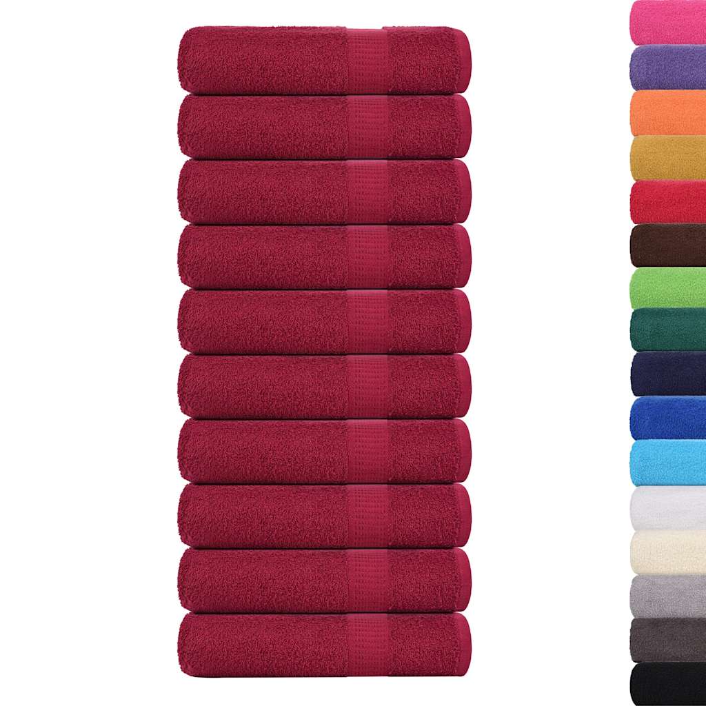 Vidaxx serviettes de douche 10pcs 70x140cm 360g m² 100% coton bordeaux