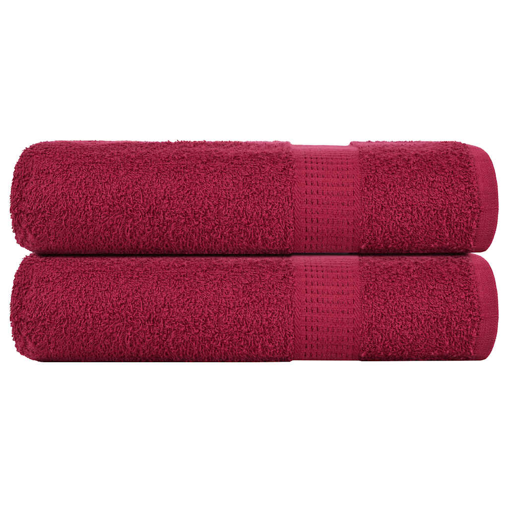 Asciugamani da bagno Vidaxl 2 ST 100x150 cm 360 g m² 100% di cotone Borgogna rosso