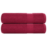 Asciugamani da bagno Vidaxl 2 ST 100x150 cm 360 g m² 100% di cotone Borgogna rosso