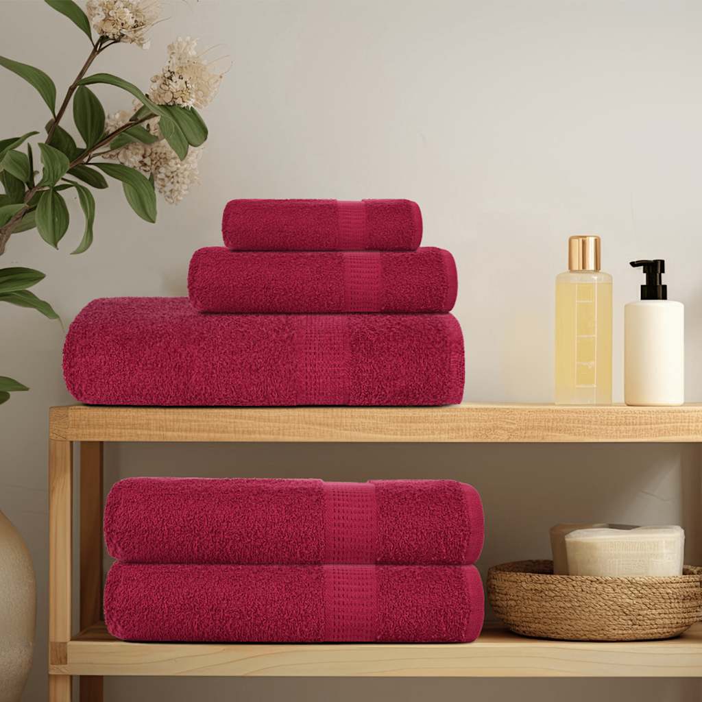 Toallas de baño Vidaxl 2 st 100x150 cm 360 g m² 100% algodón de algodón rojo