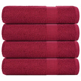 Vidaxl Bath towels 4 pcs 100x150 cm 360 g m² 100% cotton burgundy red