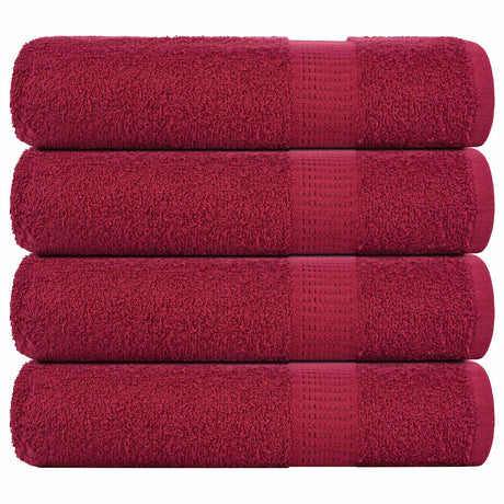 Vidaxx serviettes de bain 4 pcs 100x150 cm 360 g m² 100% coton rouge bordeaux