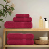 Asciugamani da bagno Vidaxl 4 pezzi 100x150 cm 360 g m² 100% di cotone borgogna rosso